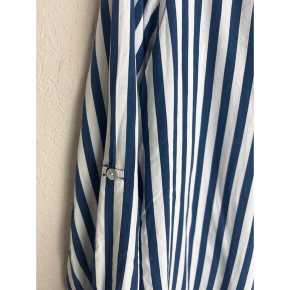 Jane + Delancey Blue and White Striped Long Convertible Sleeve Plus Size 1X - Picture 10 of 12